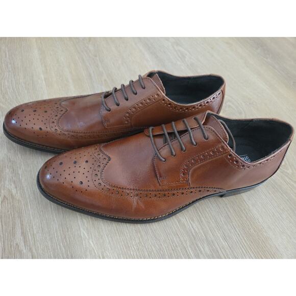 New Stacy Adams Dunbar Tan Brown Wingtip Oxfords 11.5 main image 11